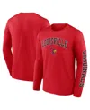 Fanatics Men's  Red Louisville Cardinals Distressed Arch Over Logo Long Sleeve T-shirt In Red