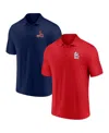 Fanatics Men's  Red, Navy St. Louis Cardinals Dueling Logos Polo Shirt Combo Set In Red,navy