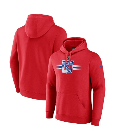 Fanatics Men's  Red New York Rangers Authentic Pro Secondary Pullover Hoodie