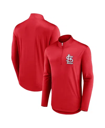FANATICS MEN'S FANATICS RED ST. LOUIS CARDINALS TOUGH MINDED QUARTER-ZIP JACKET