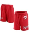 Fanatics Men's  Red Washington Nationals Clincher Mesh Shorts In Red