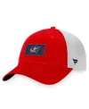 Fanatics Branded Red/white Columbus Blue Jackets Authentic Pro Rink Trucker Snapback Hat In Red,white