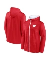 Fanatics Men's  Red Wisconsin Badgers Ball Carrier Full-zip Hoodie In Red