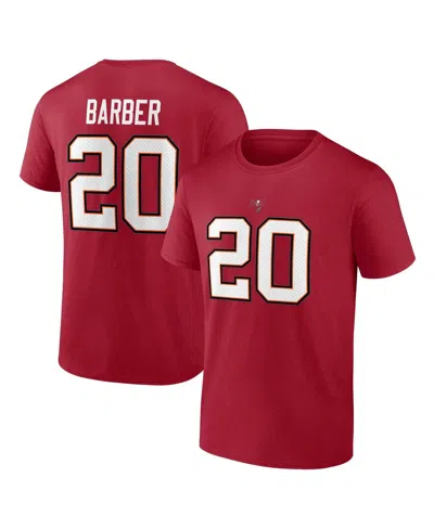 Fanatics Men's  Ronde Barber Red Tampa Bay Buccaneers Retired Player Icon Name And Number T-shirt