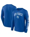 Fanatics Men's  Royal Air Force Falcons Distressed Arch Over Logo Long Sleeve T-shirt In Royal