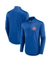 Fanatics Branded Royal Chicago Cubs Quarterback Quarter-zip Top In Royal