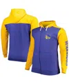 Fanatics Men's  Royal, Gold Golden State Warriors Big And Tall Down And Distance Full-zip Hoodie In Royal,gold
