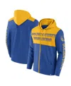 Fanatics Branded Royal/gold Golden State Warriors Skyhook Colorblock Full-zip Hoodie In Royal,gold
