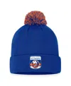 Fanatics Men's  Royal New York Islanders 2023 Nhl Draft Cuffed Knit Hat With Pom In Royal
