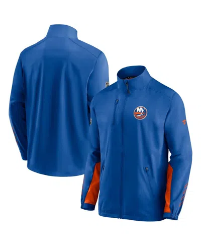 FANATICS MEN'S FANATICS ROYAL NEW YORK ISLANDERS AUTHENTIC PRO LOCKER ROOM RINKSIDE FULL-ZIP JACKET