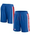Fanatics Men's  Royal Philadelphia 76ers Big And Tall Referee Iconic Mesh Shorts In Royal