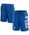 Fanatics Branded Royal Philadelphia 76ers Post Up Mesh Shorts In Royal