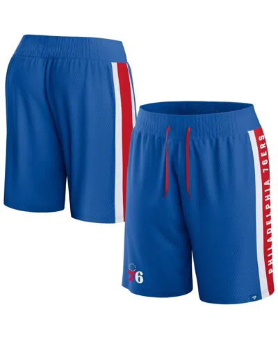 FANATICS MEN'S FANATICS ROYAL PHILADELPHIA 76ERS REFEREE ICONIC MESH SHORTS