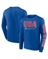 FANATICS MEN'S FANATICS ROYAL TEAM USA STRIVE FOR GOLD LONG SLEEVE T-SHIRT