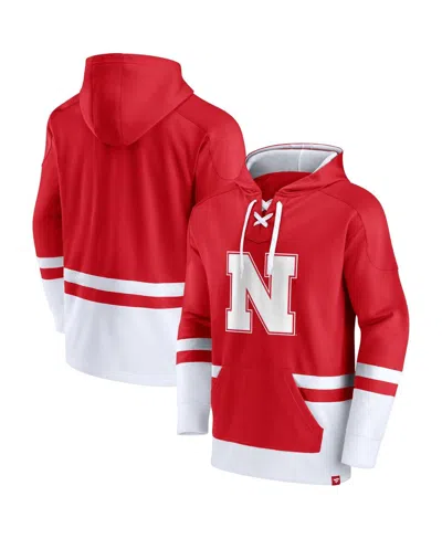 Fanatics Men's  Scarlet Nebraska Huskers First Battle Pullover Hoodie