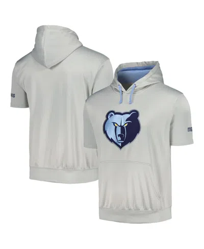 Fanatics Men's  Silver, Light Blue Memphis Grizzlies Short Sleeve Pullover Hoodie In Silver,light Blue