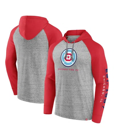 Fanatics Men's  Steel Chicago Fire Deflection Raglan Pullover Hoodie