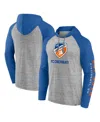 Fanatics Men's  Steel Seattle Sounders Fc Deflection Raglan Pullover Hoodie In Steel