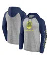Fanatics Men's  Steel Columbus Crew Deflection Raglan Pullover Hoodie In Steel