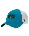 Fanatics Branded Teal/white San Jose Sharks Authentic Pro Rink Trucker Snapback Hat In Teal,white