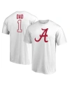 Fanatics Men's  White Alabama Crimson Tide #1 Dad T-shirt In White