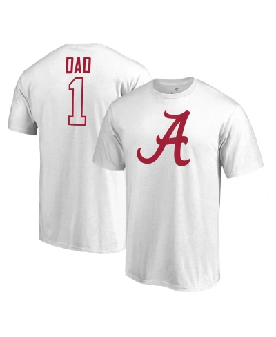 Fanatics Men's  White Alabama Crimson Tide #1 Dad T-shirt