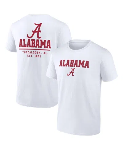 Fanatics Men's  White Alabama Crimson Tide Game Day 2-hit T-shirt