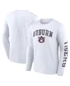 Fanatics Men's  White Auburn Tigers Distressed Arch Over Logo Long Sleeve T-shirt In White