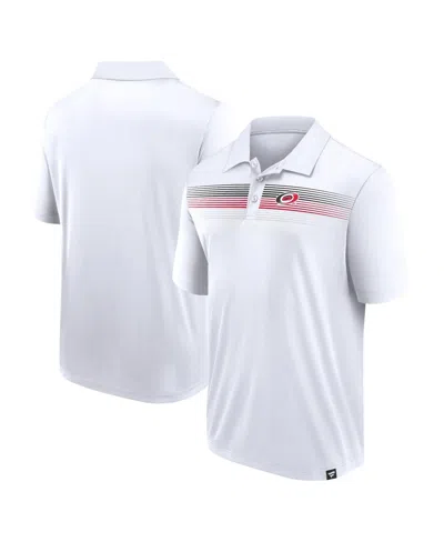 Fanatics Men's  White Carolina Hurricanes Victory For Us Interlock Polo Shirt