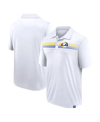 FANATICS MEN'S FANATICS WHITE LOS ANGELES RAMS VICTORY FOR US INTERLOCK POLO SHIRT