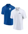 Fanatics Men's  White, Royal Distressed Indianapolis Colts Throwback Two-pack Polo Shirt Set In White,royal