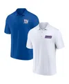 Fanatics Men's  White, Royal New York Giants Lockup Two-pack Polo Shirt Set In White,royal