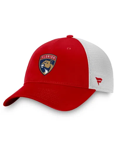 Fanatics Men's Florida Panthers Adjustable Trucker Hat In Red,white