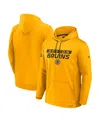 Fanatics Men's Gold Boston Bruins Authentic Pro Rink Fleece Pullover Hoodie In Gold