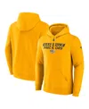 Fanatics Men's Gold Nashville Predators Authentic Pro Fleece Pullover Hoodie In Yellow