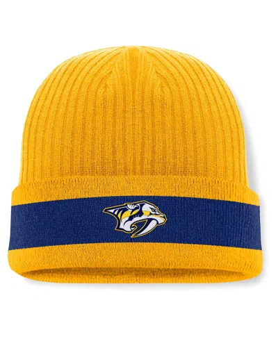 Fanatics Men's Gold Nashville Predators Blueliner Cuffed Knit Hat In Yellow