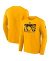 Fanatics Men's Gold Pittsburgh Penguins Authentic Pro Core Collection Secondary Long Sleeve T-shirt In Gold