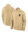 Fanatics Men's Gold Vegas Golden Knights Authentic Pro Rink Quarter-zip Sweatshirt In Neutral
