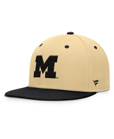 Fanatics Men's Gold/black Michigan Wolverines Balance Fitted Hat In Brown