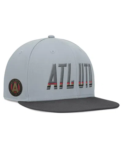 Fanatics Men's Gray Atlanta United Fc Smoke Snapback Hat In Gray,black