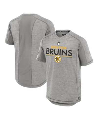Fanatics Men's Gray Boston Bruins 2024 Stanley Cup Playoffs Authentic Pro T-shirt In Gray,gray