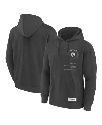 Fanatics Men's Gray Boston Celtics Future Ground Info Elements Premium Pullover Hoodie In Black