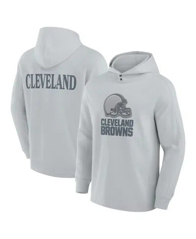 Fanatics Men's Gray Cleveland Browns Elements Blaze Tri-blend Long Sleeve Hoodie T-shirt