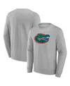 Fanatics Men's Gray Florida Gators Applique Fleece Pullover Sweatshirt In Gray