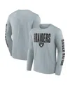 Fanatics Men's Gray Las Vegas Raiders Vision Long Sleeve T-shirt In Gray