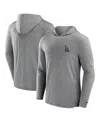 Fanatics Men's Gray Los Angeles Dodgers Front Office Tech Lightweight Hoodie T-shirt In Gray