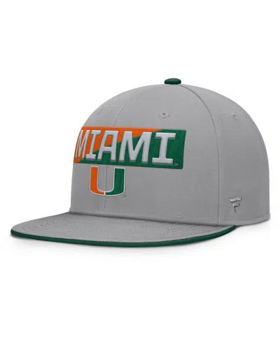 Fanatics Men's Gray Miami Hurricanes Duo Snapback Hat