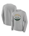 Fanatics Men's Gray Milwaukee Bucks True Classics Hard Color Fleece Pullover Sweatshirt In Gray