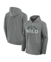 Fanatics Men's Gray Minnesota Wild 2025 Stanley Cup Playoffs Authentic Pro Rink Fly Fleece Pullover Hoodie In Gray
