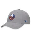Fanatics Men's Gray New York Islanders Extra Time Adjustable Hat In Gray